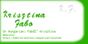 krisztina fabo business card